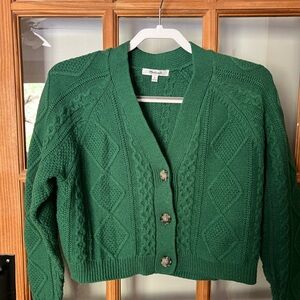 Green Cable Knit Sweater by Madewell